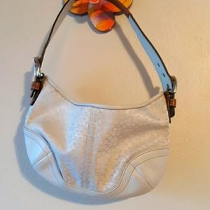 Coach small eggshell white hobo